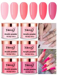 Coffret de poudre acrylique, poudre acrylique rose, kit d'art pour ongles acryliques 3D polymères pour l'extension d'ongles français, Esthétique Y2K