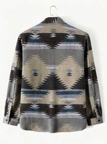 男士时尚休闲几何提花夹克，秋冬 - 彩色 - 查看 2