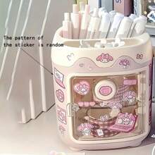 Sanrio 1 pièce, organisateur de bureau polyvalent sous licence Sanrio pour les instruments d'écriture - support à stylo grande capacité, pinceau de maquillage et caddie de papeterie - cadeau idéal pour les fans de Hello chat et ses amis, convient aux âges 14+, rentrée scolaire, fournitures scolaires