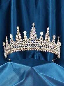 Wedding Tiara For Women,Queen Crown And Tiaras Princess Crown For Women,Valentine's Day Gift Headband Hair Accessories,Valentine's Day Gifts, Valentine's Headband Decoration, Wedding Crown Decoration - Multicolor - View 5