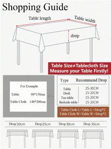 Tassel Decor Tablecloth, White Simple Table Cover For Dining Room