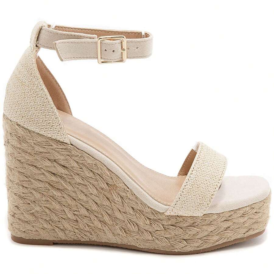 Sandalias de cuña casuales, versátiles y sencillas de verano - Beis - Ver 1