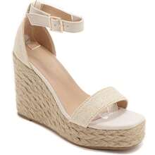 Sandalias de cuña casuales, versátiles y sencillas de verano - Beis - Ver 4