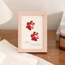 5*3.5 Inch Rectangular Pet Paw Print Memorial Photo Frame, Paw Print Memorabilia Suitable For Dogs And Cats, Bereavement Gift For Pet Loss - Beige - View 4