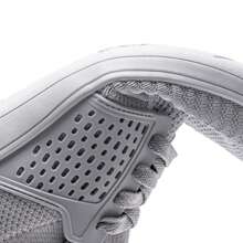 HOBIBEAR Zapatillas deportivas casuales para mujer - Zapatos deportivos de suela baja y transpirables, con caja de dedos ancha, cómodos para correr, apropiados para ejercicio al aire libre tanto para hombres como para mujeres - Gris Claro - Ver 7