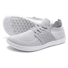 HOBIBEAR Zapatillas deportivas casuales para mujer - Zapatos deportivos de suela baja y transpirables, con caja de dedos ancha, cómodos para correr, apropiados para ejercicio al aire libre tanto para hombres como para mujeres - Gris Claro - Ver 6