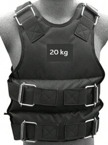 Chaleco lastre, Chaleco reforzado con peso variable 1-20 kg, peso adicional para tu entrenamiento. - Negro - Ver 1