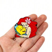 1 Pc Cartoon The Brooch Cute Princess Fish Enamel Pin Metal Badge Jewelry Clothes Backpack Accessories Gift For Friends Dress Accessories Pin For Clothes Bag Charm Backpack For School