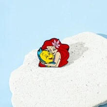 1 Pc Cartoon The Brooch Cute Princess Fish Enamel Pin Metal Badge Jewelry Clothes Backpack Accessories Gift For Friends Dress Accessories Pin For Clothes Bag Charm Backpack For School