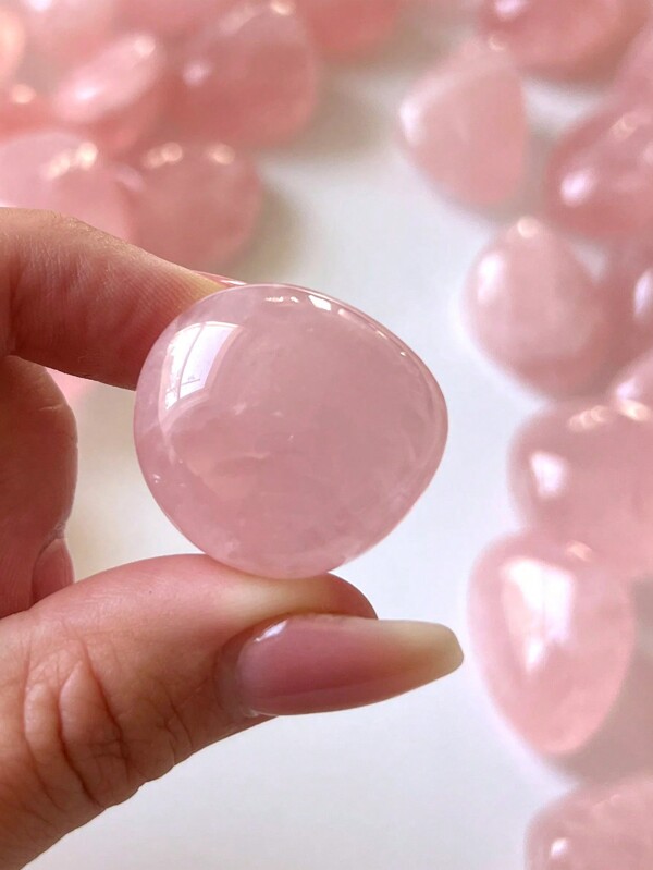 1 Peça Pedra de Quartzo Rosa Rolada Cristal Natural 2cm