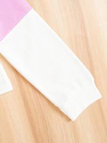 Bộ áo nỉ dài tay in chữ thể thao nhiều màu cho bé gái tuổi teen và quần nỉ, trang phục thường ngày cho mùa xuân/thu - Màu tím - Xem 5