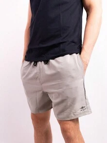 Arraia Maori Men's Set 100% Cotton Printed T-Shirt And Elastane Shorts Gym Casual - 黑色/灰色 - 查看 4
