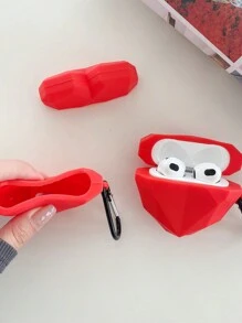 1pc Red Silicone Thickened Anti-Drop Earphone Case Compatible With Airpods 1/2/3/4, Protective Cover Soft Case Compatible With Airpods Pro/Pro 2nd
