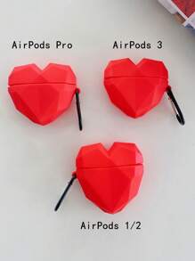 1pc Red Silicone Thickened Anti-Drop Earphone Case Compatible With Airpods 1/2/3/4, Protective Cover Soft Case Compatible With Airpods Pro/Pro 2nd