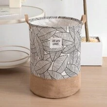 1 pieza Cesto de ropa con estampado de hojas, cesto de lavandería, cesta organizadora de baño, cesta, cesta de almacenamiento, cesto de ropa plegable