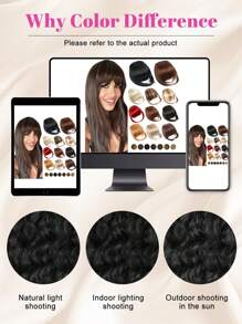 Natural Straight Synthetic Bangs High Temperature Fiber Clip-In Full Bangs With Fringe Of Hair 6 Inch Elegant Women's Clip-In Synthetic Hair Bangs With Sideburns - Perfect For Daily Use & Instant Style Upgrade Synthetic Women's Hair Short Straight Bangs Brown Black Red Wig Clip In Hairpieces For Black Heat Resistant Fiber