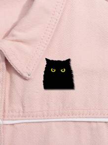 Cute Tiny Black Cat Enamel Pin Novelty Cartoon Animal Metal Badge Brooch For Jewelry Accessory Gifts Wholesale Ladies' Daily Party Accessories, Fashionable Jewelry, Best Friend Gifts Pin For Clothes Bag Charm School