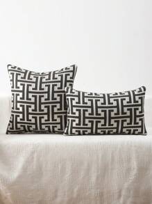 1pc Geometric Chenille Jacquard Cushion Cover Without Filler Home Gift
