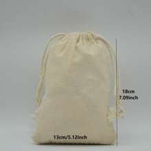 10pcs/Pack Beige Drawstring Gift Bags, Multi-Sizes Gift Packaging Bags For Holidays, Events, Parties, Weddings, DIY Gift Wrapping, Home Storage Bags - Cotton Natural Color - View 8