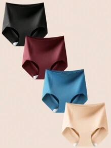 4-Pack Multi Color Women Tummy Control Underwear High Waisted Seamless Panties No Show Postpartum Briefs S-XXL - 彩色 - 查看 7
