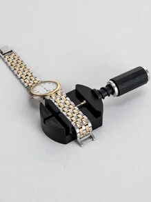 11 件手表链拆卸工具套件通用表带工具表带链销拆卸器维修工具套件用于表带调整手表配件，手表维修工具手表链带缝表带手链链销拆卸器调节器工具套件适用于专业钟表匠 - 黑色 - 查看 7