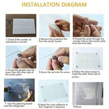 1 Peça Quadro Branco Magnético de Acrílico para Calendário de Geladeira, Calendário Apagável Transparente de 7,8"X11,8", Quadro Branco Reutilizável com 3 Marcadores Coloridos e Apagador Magnético