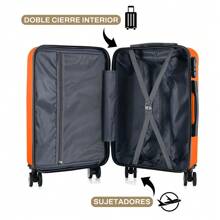 20-Inch Hard-Shell Travel Suitcase For Carry-On, Hand Luggage With 4 Wheels And Integrated Lock, Variety Of Colors - Orange - View 4