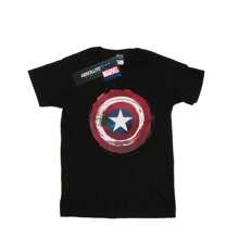 Marvel Camiseta Capitán América Salpicadura Escudo para Hombres (Negra) - Negro - Ver 1