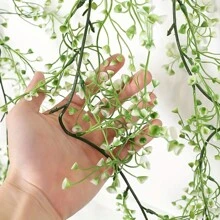 1/3 peças, 230 cm/90,5 pol., Videiras artificiais de vime, plantas de videira suspensas, guirlanda de flores artificiais, decoração de folhas artificiais, guirlanda de folhagens, adequada para decoração de casamento, peças centrais, adereços para fotos, decoração externa, decoração de quarto, decoração de casa, decoração de Natal - Verde - Ver 5