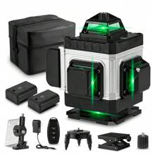 ONEVAN 16 Lines 4D Laser Levels 360 Horizontal Vertical Green Line Laser Level Self-Leveling Measure Leveling Tool - UK Plug(220-240V) - View 2