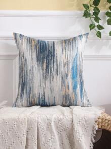 Miater 1pc Geometric Jacquard Silk-like Decorative Pillowcase