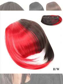 Natural Straight Synthetic Bangs High Temperature Fiber Clip-In Full Bangs With Fringe Of Hair 6 Inch Elegant Women's Clip-In Synthetic Hair Bangs With Sideburns - Perfect For Daily Use & Instant Style Upgrade Synthetic Women's Hair Short Straight Bangs Brown Black Red Wig Clip In Hairpieces For Black Heat Resistant Fiber