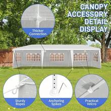 10'x30' Canopy Party Wedding Tent Outdoor Gazebo Pavilion W/ 5 Walls White - 1 - View 1