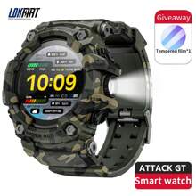 LOKMAT ATTACK GT 智能手表具有蓝牙通话、推送通知、呼叫提醒、手电筒、指南针、多功能、心率、血氧、睡眠、健康监测、IP68 防水、多种运动模式、多种表盘选项和三重防设计。 - ATTACK GT - 查看 15