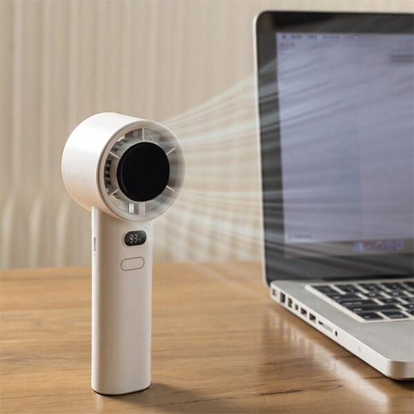 Ventilador Portátil USB Mini com Display Digital, 120 Velocidades, Sem Escalonamento, Carregamento USB