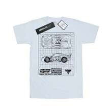 Disney Womens/Ladies Cars  Blueprint Cotton Boyfriend TShirt (Black) - 153gsm 100% Ringspun Cotton - 黑色 - 查看 2
