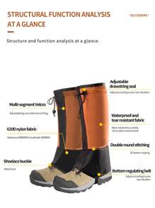 Couvre-chaussures réfléchissants de sécurité pour randonnée en montagne, randonnée et désert, résistants au sable. Équipement de ski pour hommes. Protège-jambes étanche pour femmes