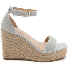 Wedge Heels With Ankle Strap For Daily Wear - Blue - View 2