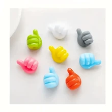 10pcs/Set Cartoon Hand-Shaped Sticky Cable Clips, Silicone Charging Cable Organizer, Multifunctional Wire Management Hooks For Phone And Data Cables, No Battery Required, Adhesive Hooks, Towel Rack, Wall Decor, Clothes Hanger, Hooks, Back To School, Shelves, Storage Organization, Key Rack, Wall Mounted Key Holder, Key Hooks, Adhesive Hooks, Door Hangers, Bedroom Decor, Kitchen Accessories - Multicolor - View 7