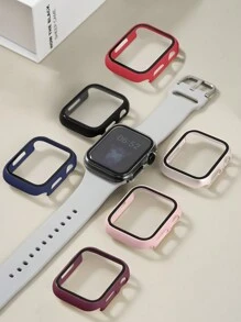 3-Piece Men's And Women's Protective Case With Tempered Film Compatible With Apple Watch Case 38mm, 40mm, 41mm, 42mm, 44mm, 45mm, 49mm 10(42mm) 10(46mm), With Screen Protection Film Fully Covering Hard Case Protection Compatible With Apple Watch Series 8 7 6 5 4 3 2 1 SE Ultra