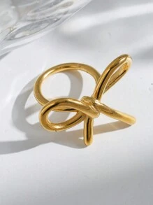 Mazuer 1pc Women's Vintage Golden Butterfly Shaped Simple Elegant Exaggerated Fashion Chic Design Ring, Versatile For New Year, Spring/Summer, Beach, Easter, Festivals, Parties, Daily Wear, Vacation