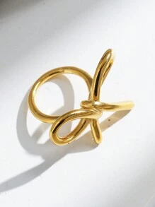 Mazuer 1pc Women's Vintage Golden Butterfly Shaped Simple Elegant Exaggerated Fashion Chic Design Ring, Versatile For New Year, Spring/Summer, Beach, Easter, Festivals, Parties, Daily Wear, Vacation