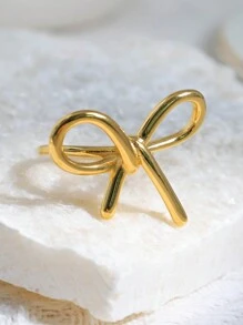 Mazuer 1pc Women's Vintage Golden Butterfly Shaped Simple Elegant Exaggerated Fashion Chic Design Ring, Versatile For New Year, Spring/Summer, Beach, Easter, Festivals, Parties, Daily Wear, Vacation