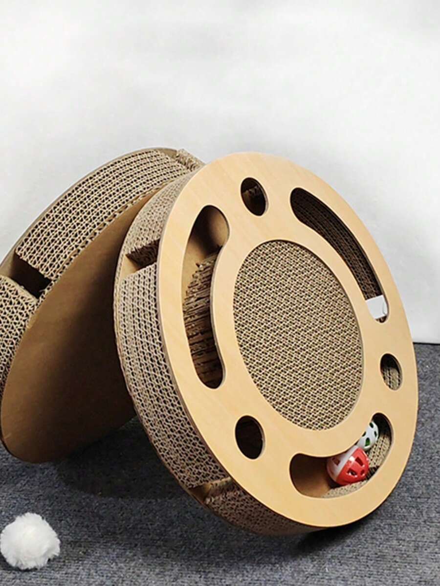 1pc Circular Cardboard Cat Scratcher Disc, Cat Interactive Toys Round ...
