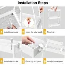 Carrito de Almacenamiento Delgado, 4 Niveles, Organizador de Almacenamiento deslizable - Estrecho 1 - Ver 2