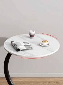 Popular Minimalist Style Side Table/Mini Coffee Table With Storage Shelf, Movable Sofa Side Table, Modern Simple Design For Bedroom, Hotel, Balcony, Living Room. - White - View 5