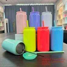 1 chiếc cốc thép không gỉ 16oz mới, cốc đựng ống hút màu, thích hợp cho văn phòng, gia đình, xe hơi, sử dụng ngoài trời, bình đựng nước di động - Nhiều màu - Xem 6