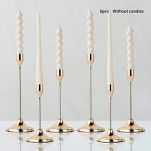 Juego de candelabros de metal: Candelabros de metal elegantes para mesa, lacados, con tema romántico, adecuados para festivales, Pascua, centros de mesa de bodas, eventos, fiestas, cumpleaños y decoración del hogar (velas no incluidas) - Regalo para graduación