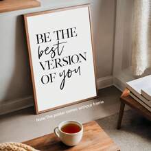 1pc Wall Art Prints, Be The Best Version Of You, Home Decor, Inspirational Quotes, Bedroom Living Room Hallway Decoration,Vintage Motivational Posters,Wall Arts Decorative Murals, Home Decor, Poster Art,Canvas Wall Poster Gifts Birthday Graduation