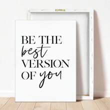 1pc Wall Art Prints, Be The Best Version Of You, Home Decor, Inspirational Quotes, Bedroom Living Room Hallway Decoration,Vintage Motivational Posters,Wall Arts Decorative Murals, Home Decor, Poster Art,Canvas Wall Poster Gifts Birthday Graduation